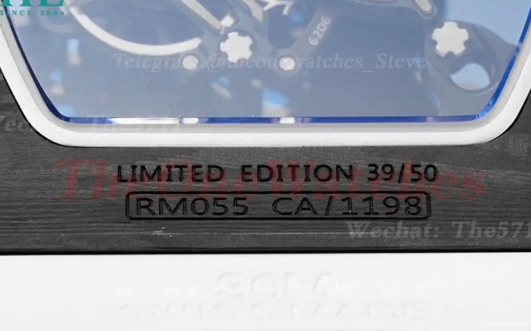 White RMUL2 On RM055 Rubber BBRF Dial NTPT Real Strap Skeleton White V2 0407